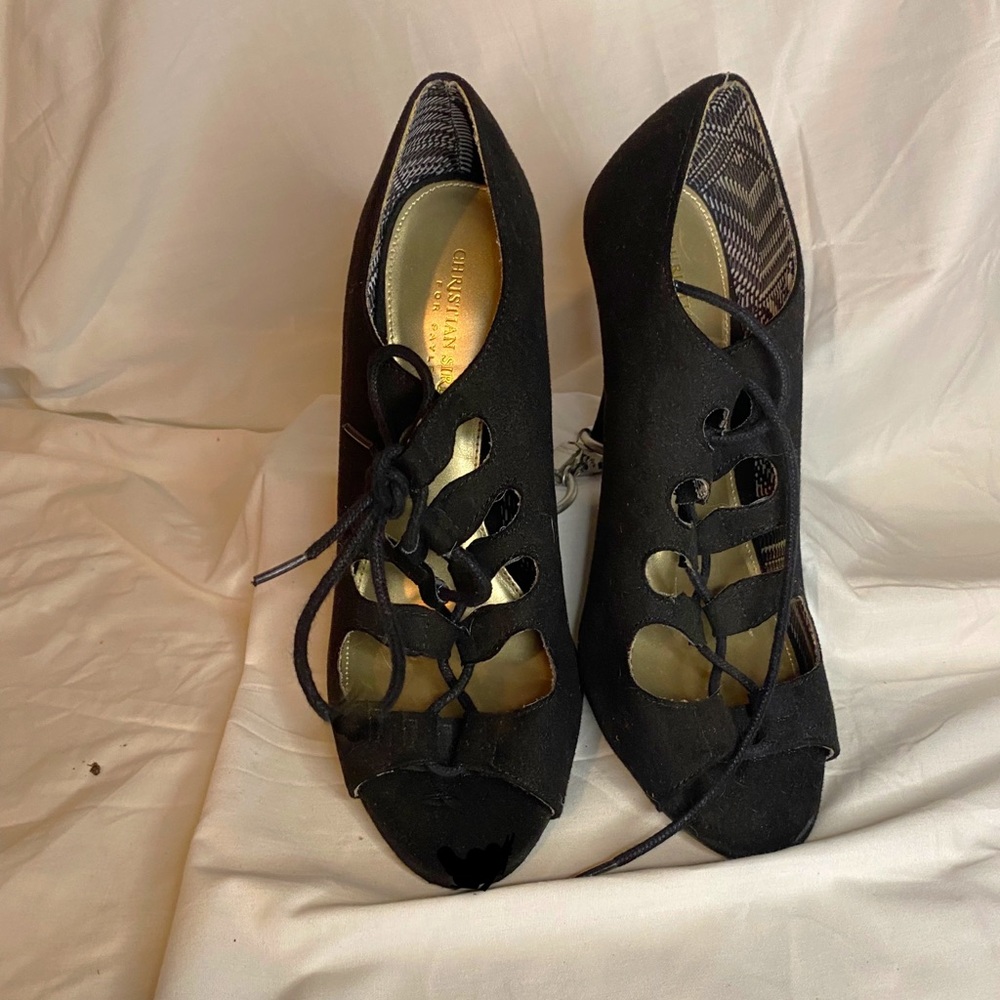Christian Siriano lace up heels